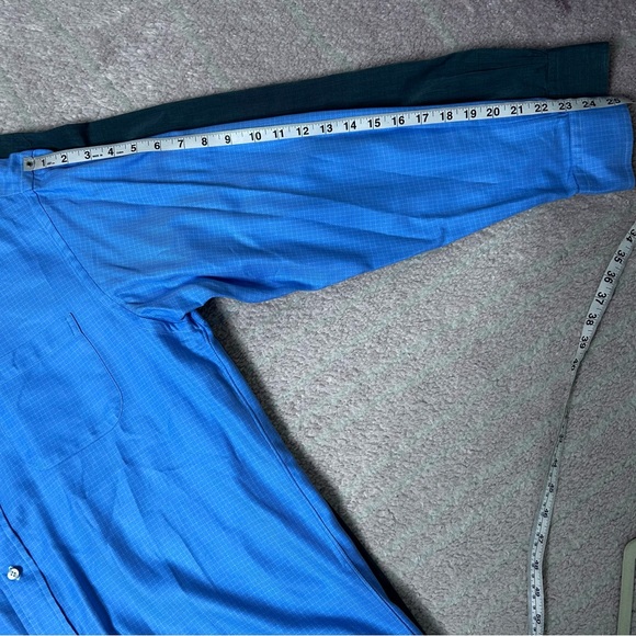 2 Brooks Brothers Dress Shirts Blue Windowpane Plaid 16-35 Green 16-5 Office - Picture 6 of 12